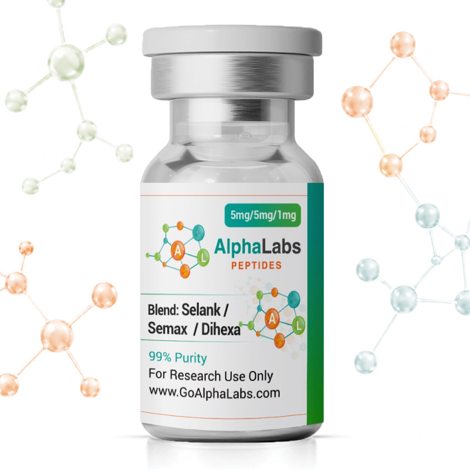BLEND: Selank (5mg) / Semax (5mg) / Dihexa (1mg)