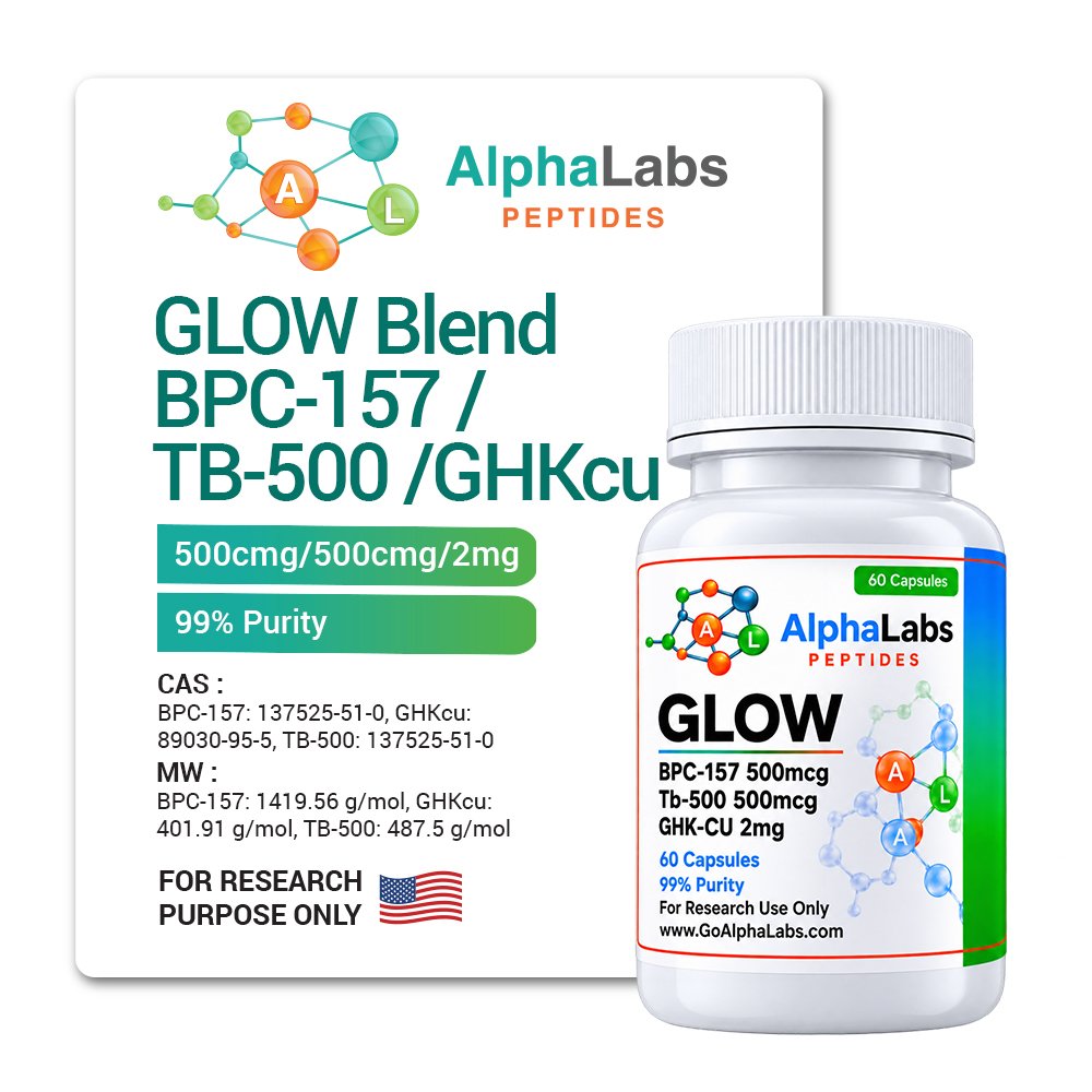 GLOW Blend Capsules – BPC-157 (500mcg) / TB-500 (500mcg) / GHKcu (2mg) - Image 2