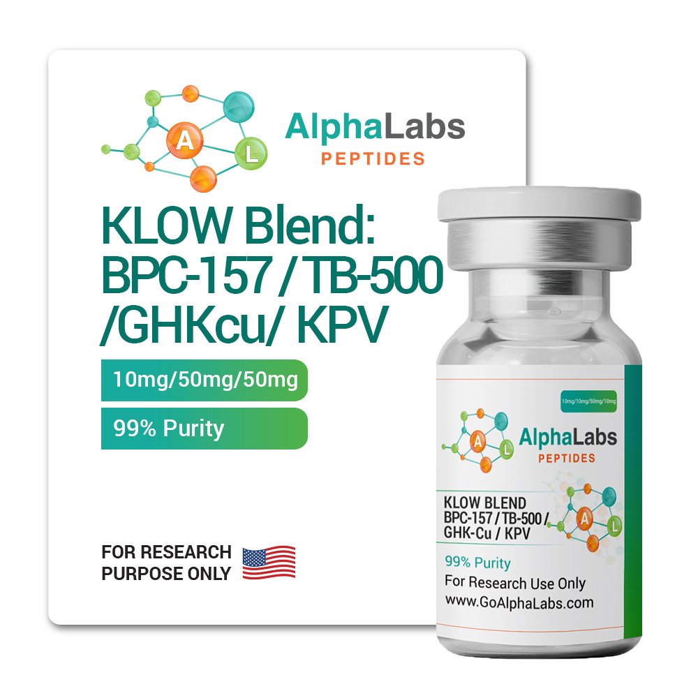 KLOW Blend: BPC-157 (10mg) / TB-500 (10mg) / GHKcu (50mg) / KPV (10mg) (10 Vials) - Image 2